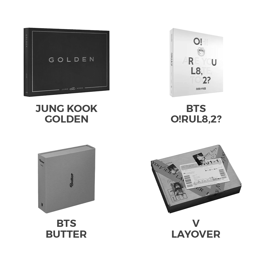 Jung Kook Golden, BTS O!RUL8,2?, BTS Butter, and V Layover